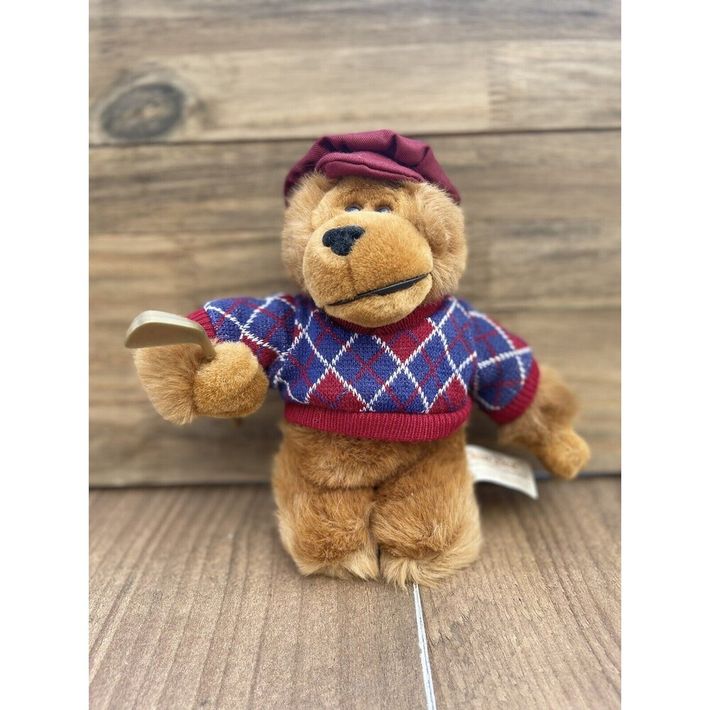 8” Dan Dee Golf Outfit Teddy Bear In A Mug Sweater New w/ Tag Plush Stuffed RARE
